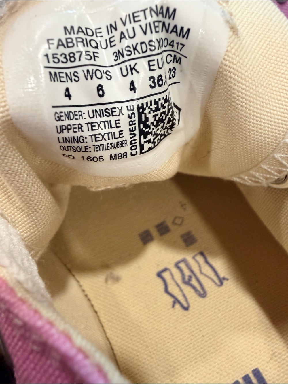 Converse Pink and Cream Low-Top Canvas Sneakers - Picture 3 of 3